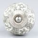 White Floral Crackle Cabinet Ceramic Knob