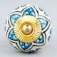 Turquoise Floral Drawer Knob