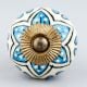 Turquoise Floral Drawer Knob