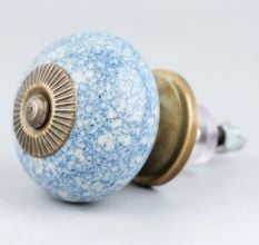 Slate Blue Crackle Ceramic Drawer Knob