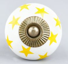 Yellow Star Ceramic Knob