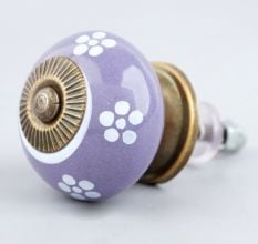 Dark Purple Floral Knob