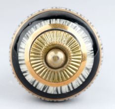 Hand Painted Black Design Ceramic Knob