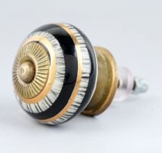 Hand Painted Black Design Ceramic Knob