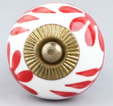 Cream With   Red Flower Knob