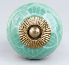 Olive Green Flower Dresser Knob