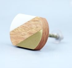 Geometric Wooden and Resin Cabinet Knob