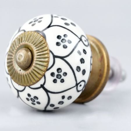 Black Poinsettia Flower Ceramic Knob