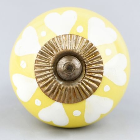 White Heart Ceramic Drawer Knob
