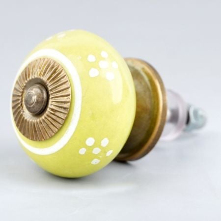 Lime Tiny Flower Ceramic Knob