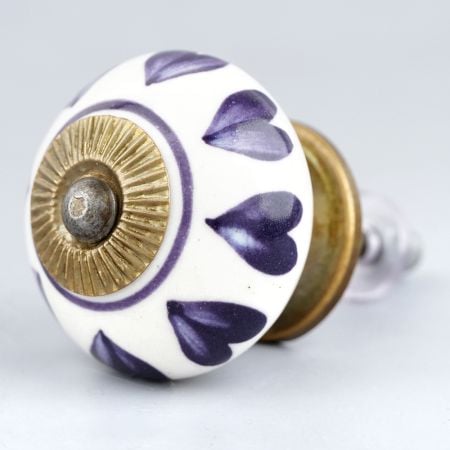 Purple Heart Ceramic Knob