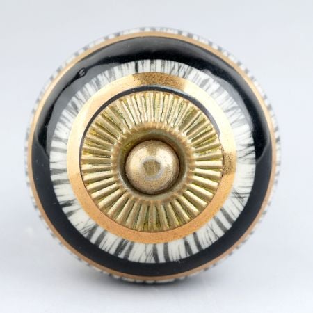 Hand Painted Black Design Ceramic Knob