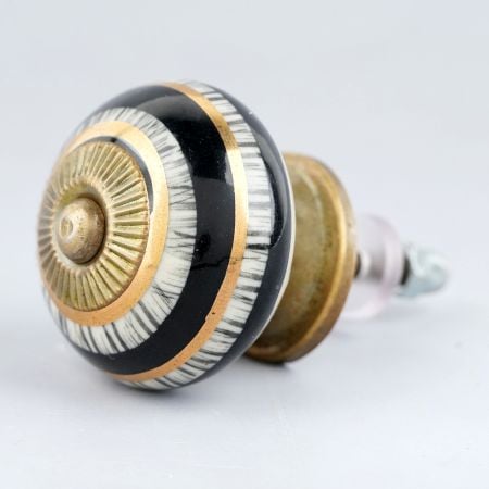 Hand Painted Black Design Ceramic Knob