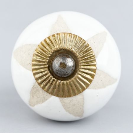 White Etched Ceramic Knob-21
