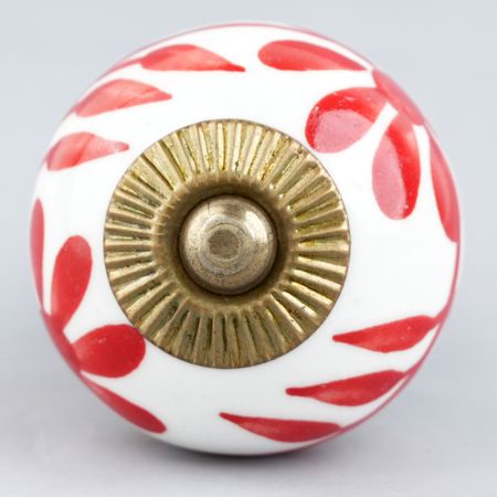 Cream With   Red Flower Knob