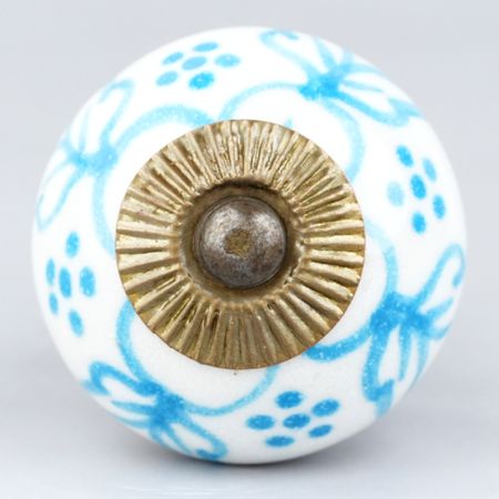 Turquoise Floral Knob