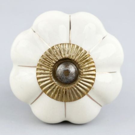 White Golden Medium Knob