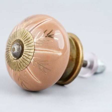 Golden Leaf Ceramic Floral Drawer Knob Online