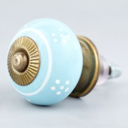 Turquoise Floral Knob