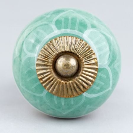 Olive Green Flower Dresser Knob