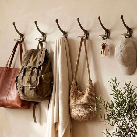 Antique Handmade Vintage Iron Wall Hooks-6 Pieces