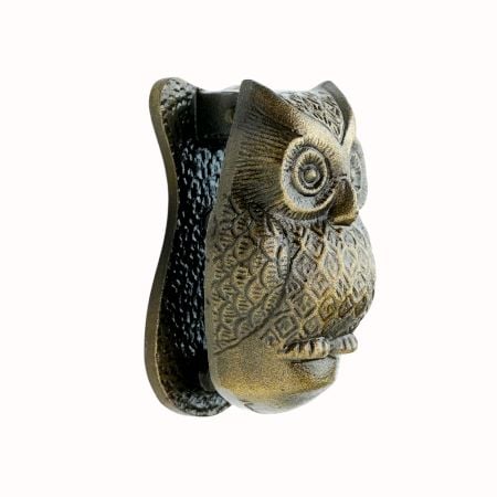 Antique Owl Metal Door Knocker Vintage Finish Decorative Entrance Accent