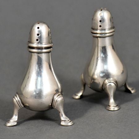 Vintage Sterling Silver Salt and Pepper Shakers in Pair from England