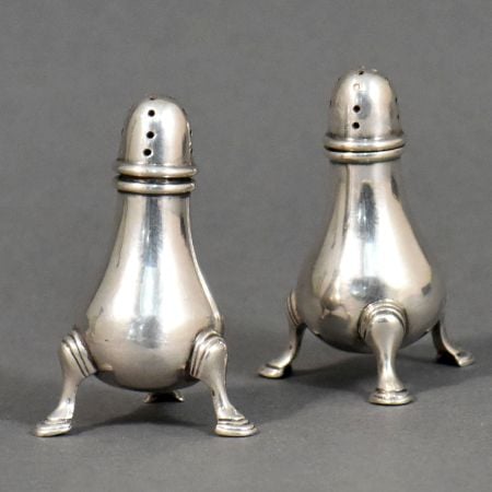Vintage Sterling Silver Salt and Pepper Shakers in Pair from England