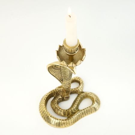 Handcrafted Brass Cobra Candle Holder