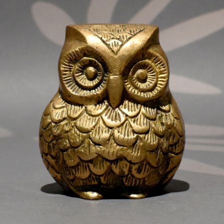 Handcrafted Brass Owl Figurine Vintage Decor