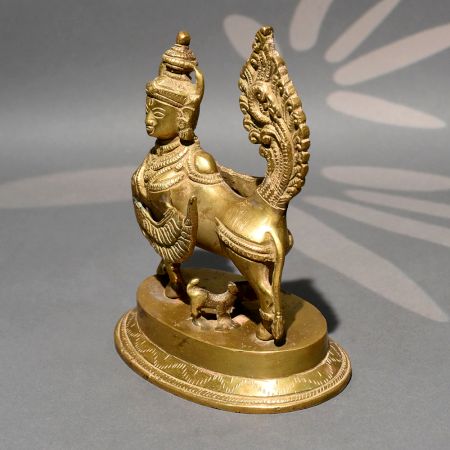 Handcrafted Brass Kamadhenu Cow With Calf Statue