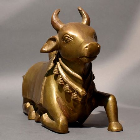 Traditional Nandi Bull Statue Handcrafted Brass