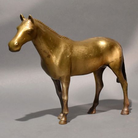 Vintage Brass Horse Sculpture Handcrafted Decor