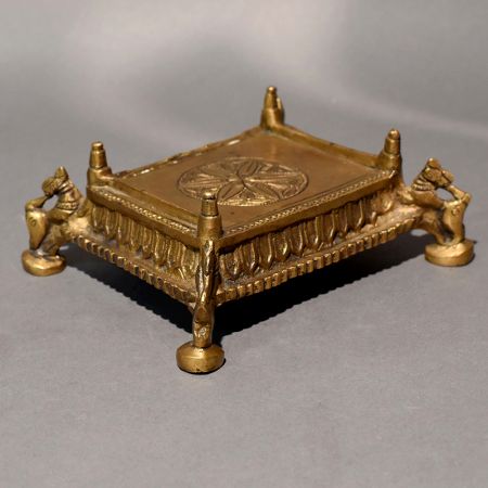 Ornamental Brass Chowki Stand Handcrafted Decor