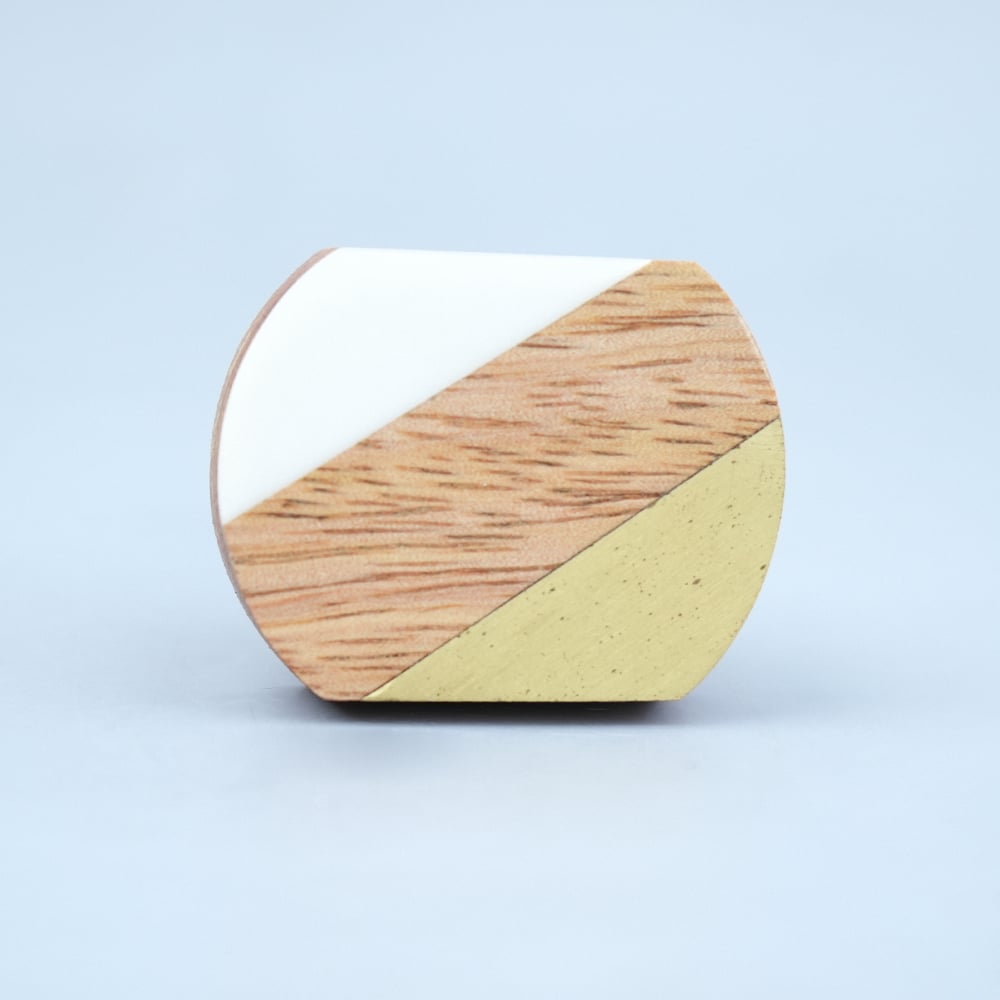 Geometric Wooden and Resin Cabinet Knob