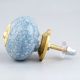 Slate Blue Crackle Ceramic Drawer Knob