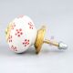 White Red Dotted Ceramic Knob