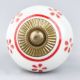 Red Tiny Floral Ceramic Knob