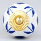 White Navy Blue Leaf Knob