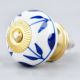 White Navy Blue Leaf Knob