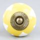 Yellow White Heart Ceramic Cabinet Knob
