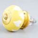 Yellow White Heart Ceramic Cabinet Knob