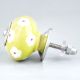 Lime White Flower Floral Dresser Knob