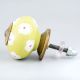 Lime White Flower Floral Dresser Knob