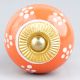 Orange Tiny Floral Knob