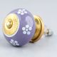 Dark Purple Floral Knob