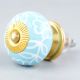 Turquoise Painted Leaf Knob