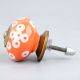 Orange Ceramic Floral Dresser Knob