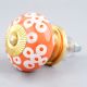 Orange Ceramic Floral Dresser Knob