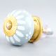 Light Grey Handpainted Floral Knob